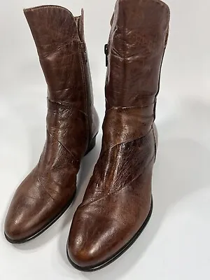 $35 • Buy Everybody By BZ MODA Women's Brown Leather Mid Calf Boots Size 38, 7.5. Clean! 