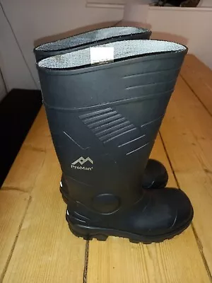 Proman Rock Fall Ranger S5 Black Steel Toe Cap Safety Wellington Boots  • £5.99