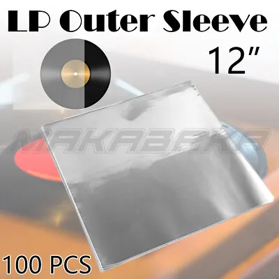 $22.29 • Buy 100pcs Sleeves Outer LP Music Durable For 12  Vinyl Record Plastic Record Cover~