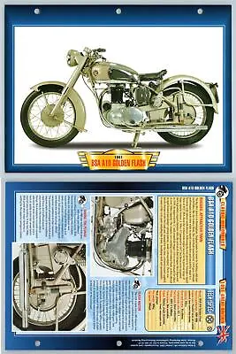 BSA A10 Golden Flash - 1951 - Classic - Atlas Motorbike Fact File Card • $4.19