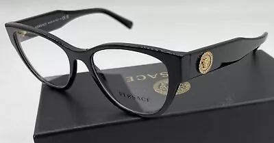 Versace VE3281-B Black Demo Lens Women's Cat Eye Eyeglasses • $89.99