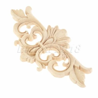 $2.62 • Buy 2 Size Unpainted Decorative Wood Carved Corner Decal Floral Onlay Applique Decor