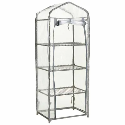 £40 • Buy Wilko Grey Mini Greenhouse With 3 Metal Shelves And PVC Cover