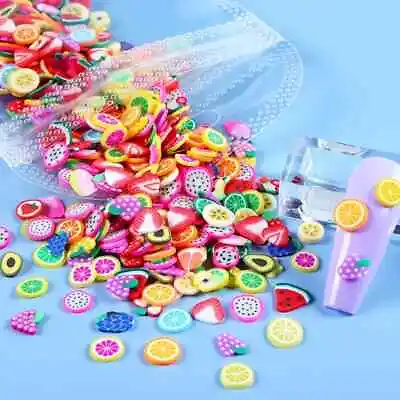 3D Colorful Cute Kawaii Tiny Fruit Slices Sequins For Nails Art Design Summer • £2.98