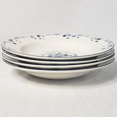 Laura Ashley Sophia ~  4 Soup Bowls Blue Floral French Country • $29.12