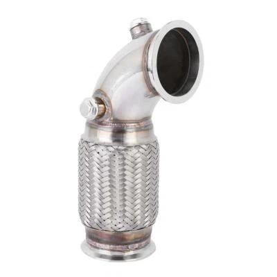 $84.99 • Buy 3  V-Band Pipe Low Profile 90 Degree With Flex Bellow Exhaust Pipe Stainless