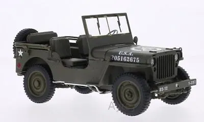 Welly Diecast Jeep Willys Green U.S. Army (Open)  1:18 Scale • £59.99