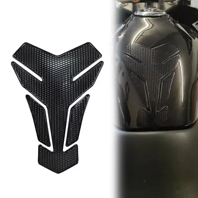 Universal Motorcycle Tank Pad Protector Case 3D Sticker Gas Oil Fuel Decal Black • $11.24