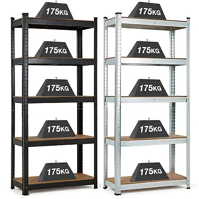 5 Tier Garage Shelves Shelving Unit Racking Boltless Heavy Duty Storage Shelf • £20.95