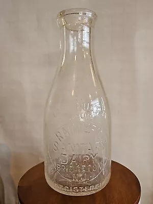 TREQ Rainier's Sanitary Dairy Bridgeton NJ New Jersey Embossed Milk Bottle • $10