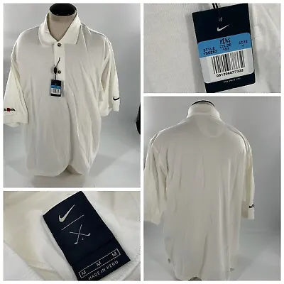 Nike Michelob Dead Stock Golf Polo Shirt M White Cotton Peru NWT YGI F2-277 • $39.99