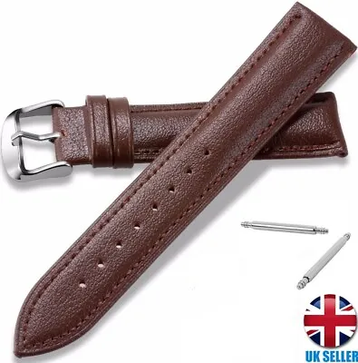 Universal Brown Leather Men's Watch Strap Band Size 12-14-16-18-20-22-24mm • $7.72