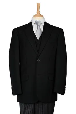 Masonic 3 Piece Suit Masons Morning Suit Mens Black Jacket Waistcoat Trouser New • £249