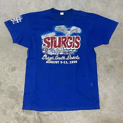 Vintage 90s Sturgis S Dakota T Shirt VTG Large Rally Races 56th Tee • $40