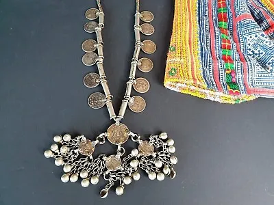 Old Nagaland Tribal Necklace In Local Silver With Rupee Coins …beautiful Tribal  • $143.53