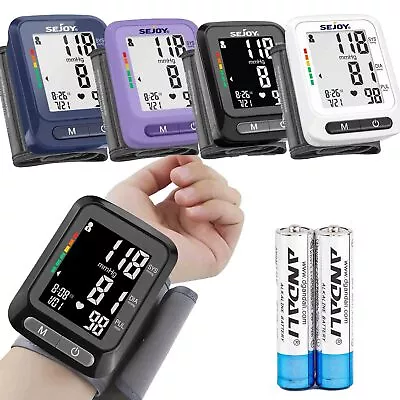 Sejoy Digital Wrist Blood Pressure Monitor BP Cuff LCD Heart Rate Machine US • $14.98