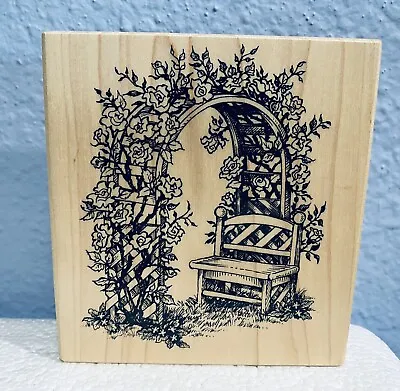 Rose Arbor Trellis With Bench Wood Mounted Rubber Stamp PSX K-1792 NEW • $6.39