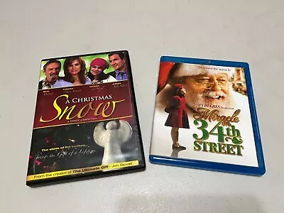 CHRISTMAS MOVIE LOT OF 2 - MIRACLE ON 34th STREET (BLU-RAY DISC) & A X-MAS SNOW • $14.95