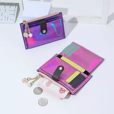 Women Wallet Iridescent Cards Pocket Ladies Wallet Coin Purse Money Case Glossy • $8.65