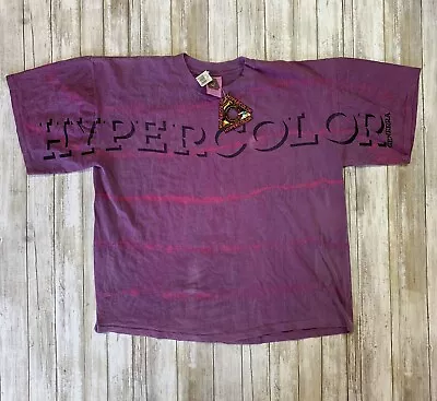 MENS VINTAGE NEW WITH TAGS HYPER COLOR  PURPLE PINK SHIRT LARGE Hypercolor • $170