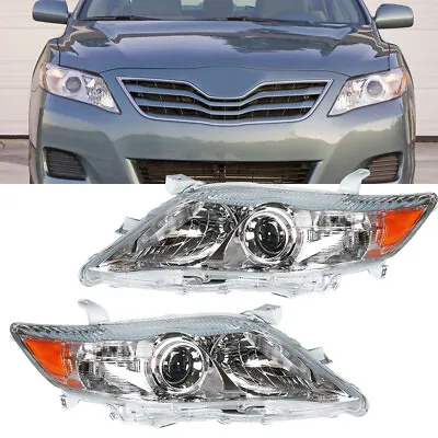 $117.97 • Buy Reflector Chrome Projector Headlights For 2010-2011 Toyota Camry Hybrid RH & LH