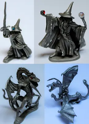 $22 • Buy Lot Of 4 Ral Partha Wizard / Sorcerer / Dragons Magic Fantasy Pewter Figures
