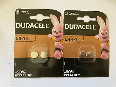 Duracell LR44 A76 V13GA 76A 1.5V Alkaline Button Cell Batteries 2 Pk X 2 Exp2025 • £3.95