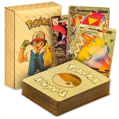 55Pcs Pokemon Card Foil GOLD PACK 55 CARDS TCG GX Vmax GX Card Charizard Rare • $13.99