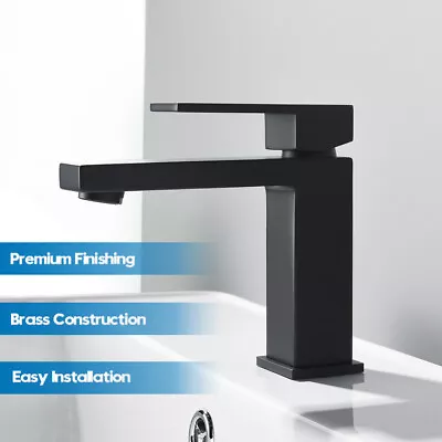 Decaura Brass Basin Mixer Vanity Tap Square Black Sink Faucet Bathroom Luxury • $89.99