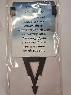 Grave Marker Stake Laminate Grandad Card Plastic Holder 26x12cm • £5.99