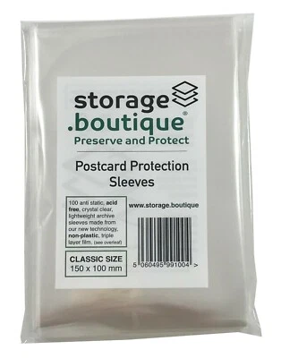 £4.99 • Buy Storage.boutique POSTCARD Protection Sleeves, Crystal Clear, Acid Free, 100