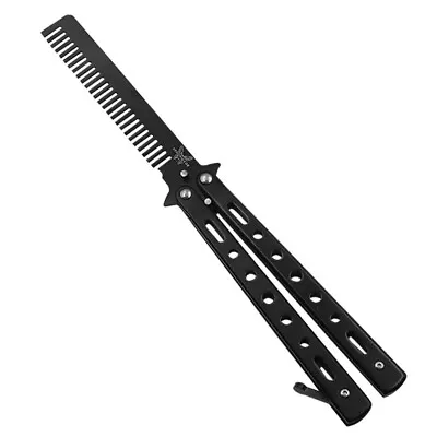 Foldable Pocket Moustache Beard Shaping Comb Stainless Steel Butterfly Knife US • $6.90