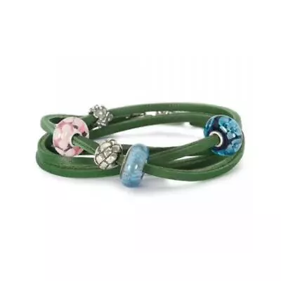 $38 • Buy Trollbeads Leather Bracelet/Necklace, Green, 45 Cm (L510845)