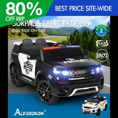 ALFORDSON Kids Police Ride On Car 12V Electric Toy Patrol Remote Control Speaker • $184.95