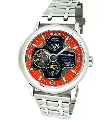 Orient Star Automatic Open Heart Orange Dial Men’s Watch FH04-C0 • $399