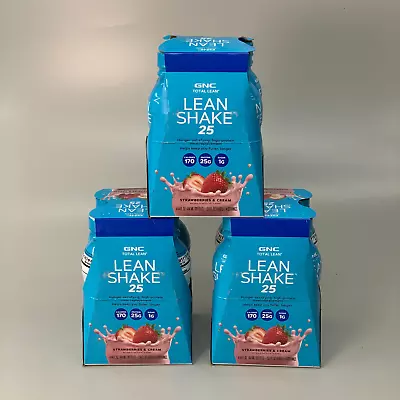GNC TOTAL LEAN Lean Shake 25 Strawberry & Cream 12-14 FL Oz. 12 Servings 045726 • $17
