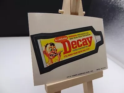 1974 Wacky Packages Series 11 Decay Toothpaste Sticker Tan Back • $5