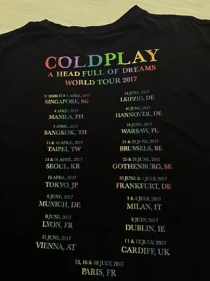 Rare 2017 Coldplay A Headful Of Dreams World Tour T-Shirts Singapore Men L New • $85.64