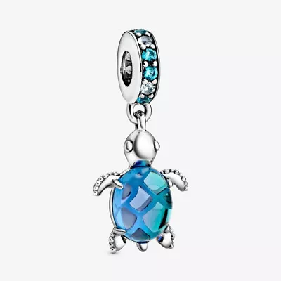 PANDORA Murano Blue Glass Sea Turtle Dangle Charm - 798939C01 • £23.90