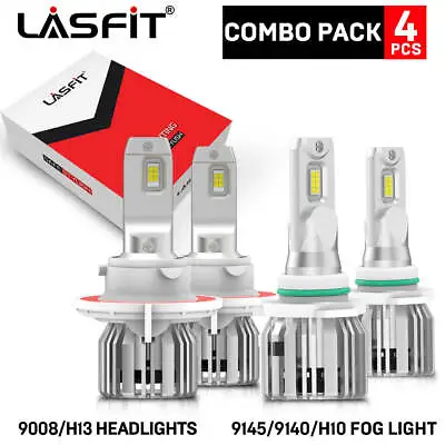 Lasfit LED Headlight Fog Light Bulb For Ford F-250 F-350 Super Duty H13 9145 H10 • $79.99