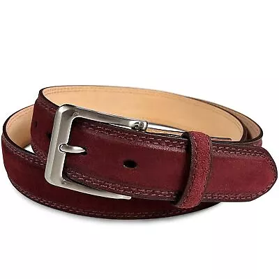 Nickel Brushed Buckle Men's Suede Belt Genuine Leather Casual Dress Belt  • $29.95