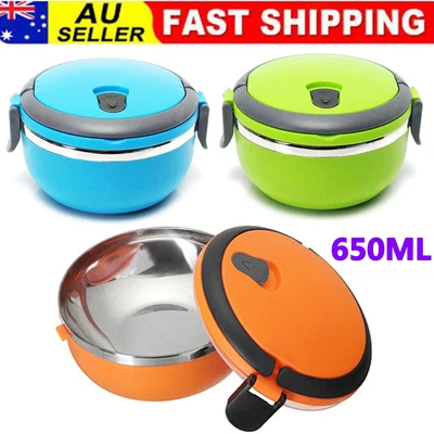 $17.90 • Buy 650ML Travel Lunch Box Thermos Vacuum Hot Food Flask Warmer Food Container Home