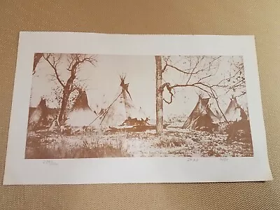 Vintage L.A. Huffman Spotted Eagle's Sioux Village Tongue River Photo JFAA Print • $65