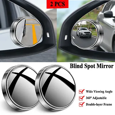 2PCS Blind Spot Mirrors Round HD Glass Convex 360° Side Rear View Mirror For Car • $4.59