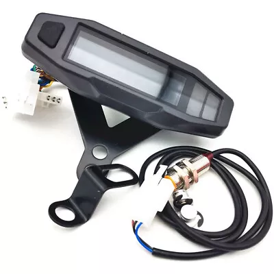 LCD Digital Speedometer Odemeter Tachometer Gauge Sensor Bracket For Motorcycle • $42.20