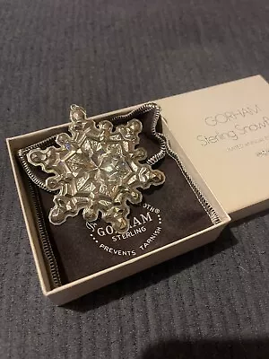 Vintage 1971 Gorham Snowflake Sterling Silver Christmas Ornament Medallion Vtg • $21.50