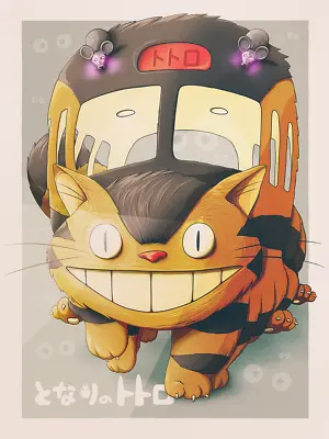 My Neighbor Totoro Tsukamori Cat Bus Anime Poster Print Art 18x24 Title Mondo • $99.99