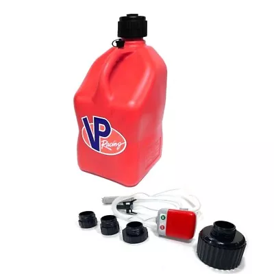 VP Racing Red Square 5 Gallon Race Gas Fuel Jug + Battery Powered Tera PumpXL • $112.95