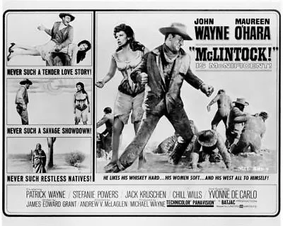 McLintock 1963 John Wayne Maureen O'Hara Movie Poster Art 8x10 Inch Photo • $10.99