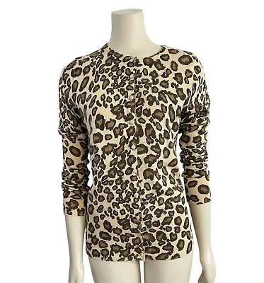 Merona Leopard Sweater Cardigan Womens Small Brown Animal Print • $12.95